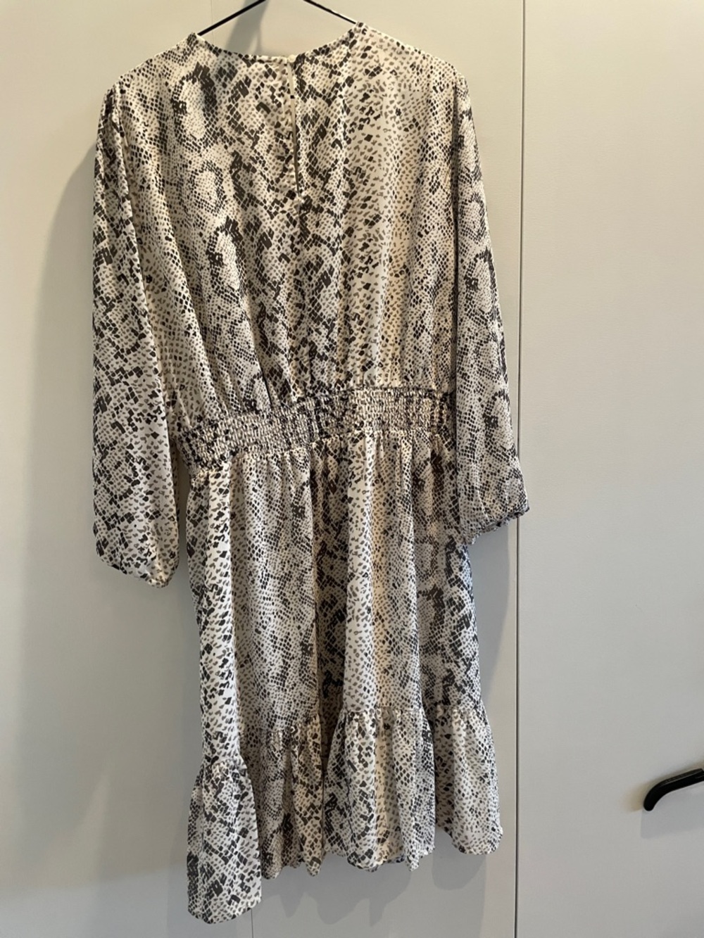 J. Crew Snake-Print Tiered Midi Dress in White and Gray - Picture 6 of 6